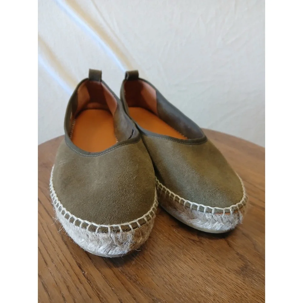 Anthropologie espadrilles Suede Olive‎ Green Size 41
